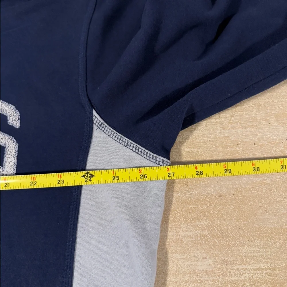 NY YANKEES ZIP HOODIE SWEATSHIRT‎ XL BASEBALL DISTRESSED BLUE Carl Banks - Picture 9 of 10